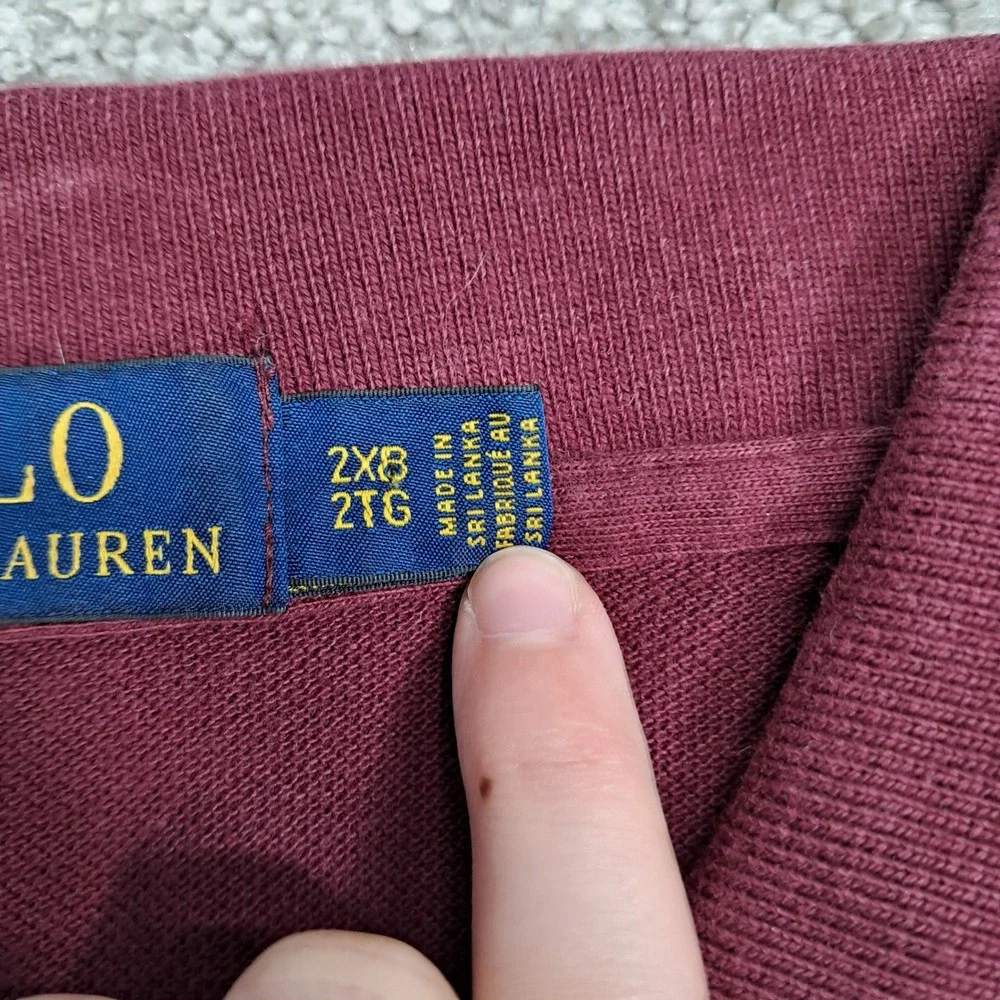 Polo Ralph Lauren Mens Big Pony Short Sleeve Polo Shirt Burgundy 2XB 7413